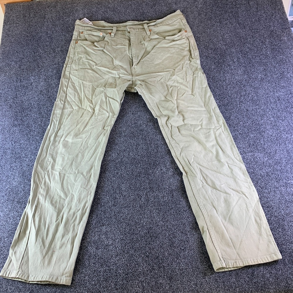 Levi's 505 Jeans Mens 36x30 (Fits 35x27.5) Green Denim Regular Fit Straight Leg